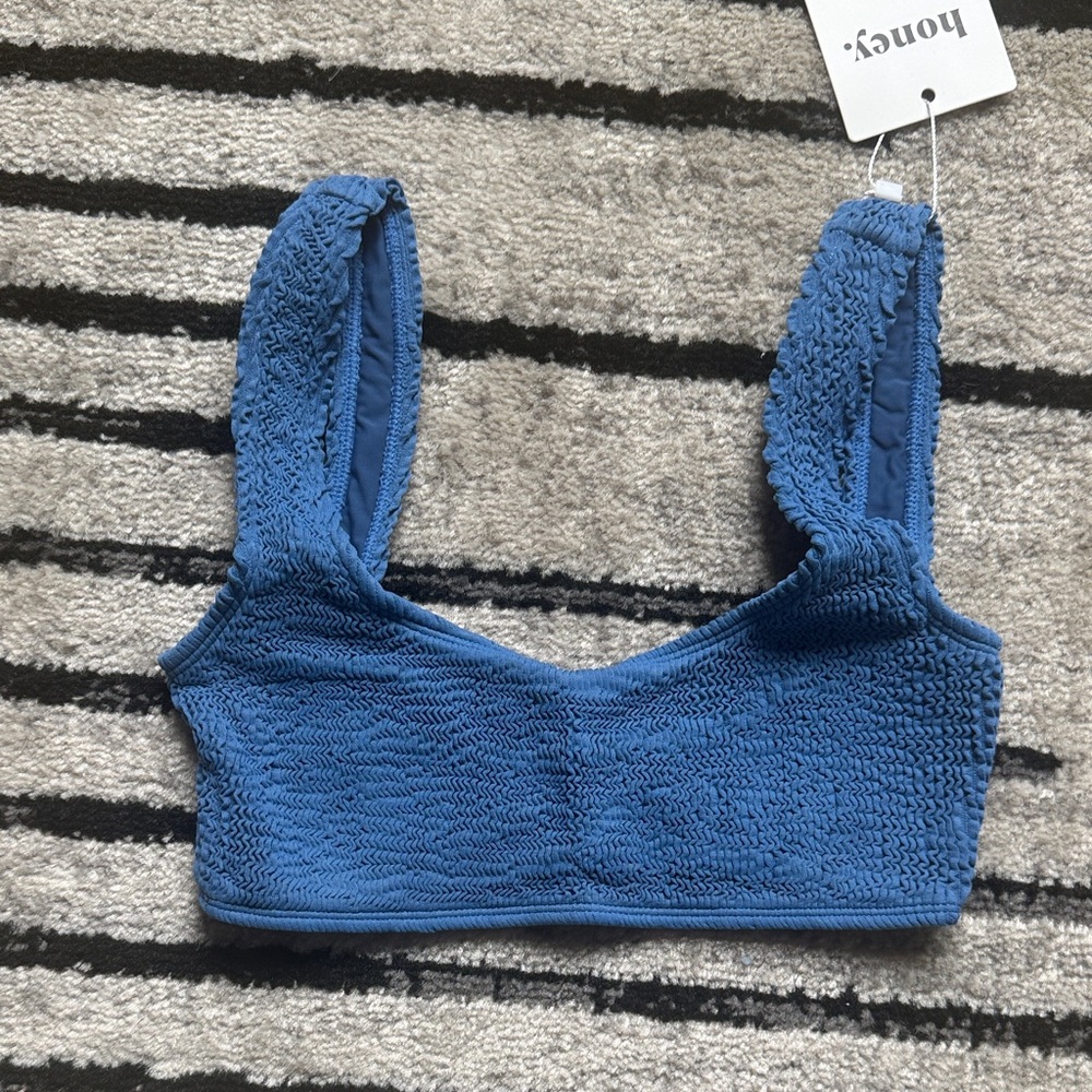 Honey Blue Smocked Bikini Top - Women's Swim